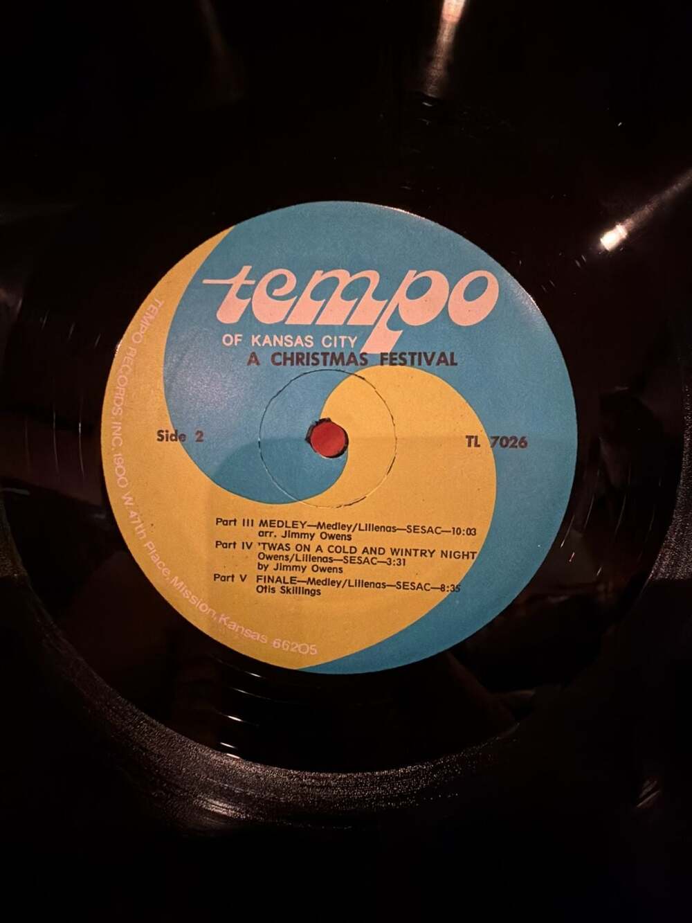 Tempo of Kansas City A Christmas Festival Vinyl Record TL 7026 - no sleeve